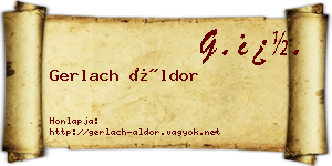 Gerlach Áldor névjegykártya
